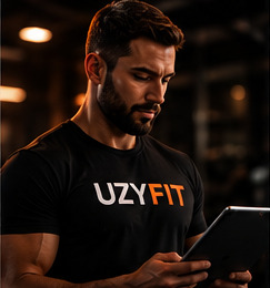 Personal trainer consultando informações de treino